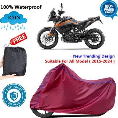 OliverX Waterproof Two Wheeler Cover for KTM(390 Adventure BS6, Maroon)