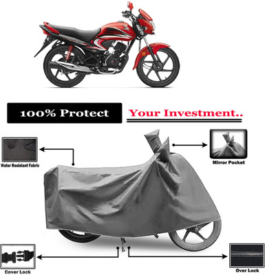 Amexride Two Wheeler Cover for Honda(Dream Yuga, Grey)