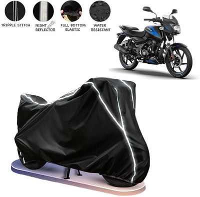 OliverX Waterproof Two Wheeler Cover for Bajaj(Pulsar 125, Black, White)