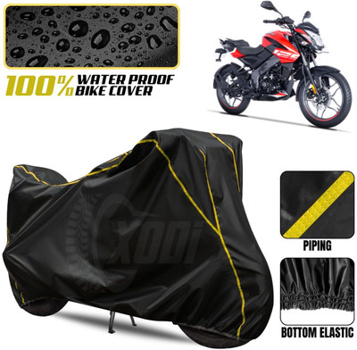 xodi Waterproof Two Wheeler Cover for Bajaj(Pulsar 125, Black, Yellow)