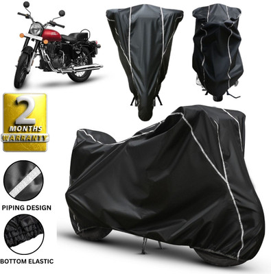 Car Styling Waterproof Two Wheeler Cover for Royal Enfield(Bullet 350, Black, White)