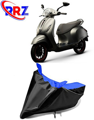 RRZ Waterproof Two Wheeler Cover for Bajaj(Chetak, Black, Blue)