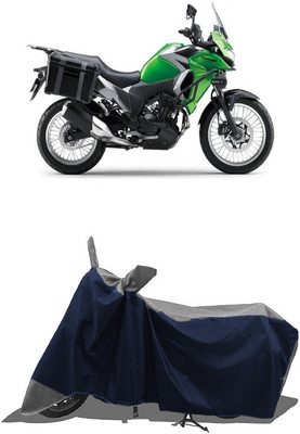 SUGASHRI Waterproof Two Wheeler Cover for Kawasaki(Versys-X 300, Grey, Blue)
