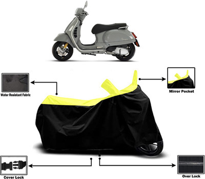 Amexride Two Wheeler Cover for Vespa(GTS 300 BS6, Yellow)