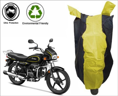 RM Collections Waterproof Two Wheeler Cover for Hero(Splendor Pro, Yellow, Black)