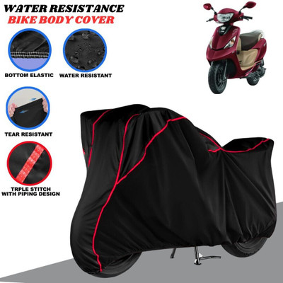 SRP PRODUCT Waterproof Two Wheeler Cover for TVS(Scooty Zest, Black, Red)