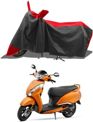 AG AutoHub Waterproof Two Wheeler Cover for TVS(Jupiter 125, Black, Red)