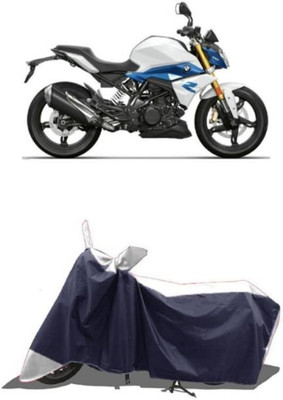 RAAMKM Two Wheeler Cover for Hero, Honda, Bajaj, TVS, Yamaha(Passion Xpro, White, Black)