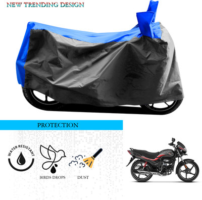 SnehaSales Waterproof Two Wheeler Cover for Hero(Passion Plus, Grey, Blue)
