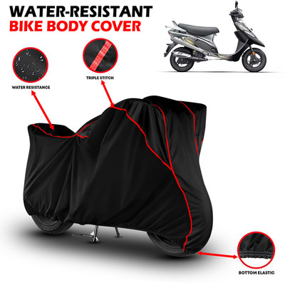 GKG Waterproof Two Wheeler Cover for TVS(Scooty Pep Plus, Black, Red)