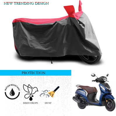 ANTHUB Waterproof Two Wheeler Cover for Yamaha(Fascino, Grey, Red)