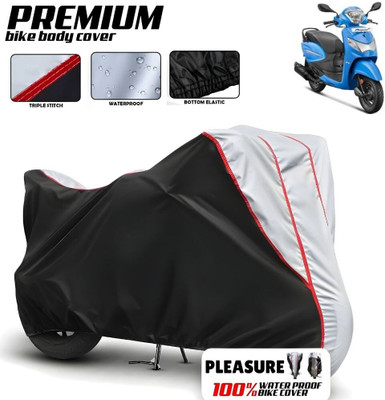 CAROXON Waterproof Two Wheeler Cover for Hero(Pleasure, Black, Silver)