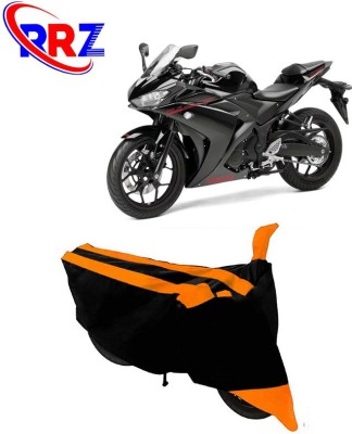 RRZ Waterproof Two Wheeler Cover for Yamaha(YZF R3, Black, Orange)