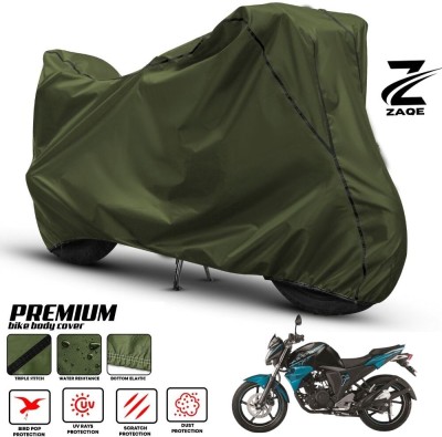 ZAQE Two Wheeler Cover for Yamaha(FZ S FI (V 2.0), Green, Black)