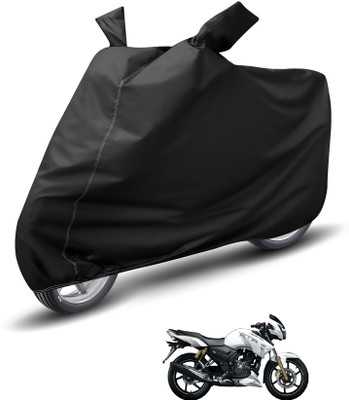 Auto Hub Waterproof Two Wheeler Cover for TVS(Apache RTR 180, Black)