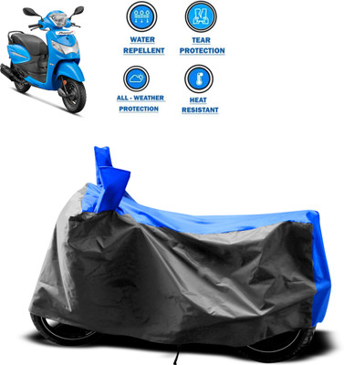 DeepShakshi AUTOMOTIVE Two Wheeler Cover for Hero(Pleasure+ 110, Grey, Blue)