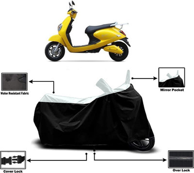 Amexride Two Wheeler Cover for Techo Electra(Emerge BS6, White)