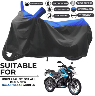 MADAFIYA Two Wheeler Cover for Bajaj(Pulsar NS125 BS6, Black, Blue)
