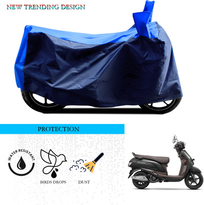 ANTHUB Waterproof Two Wheeler Cover for Suzuki(New Access 125, Black, Blue)