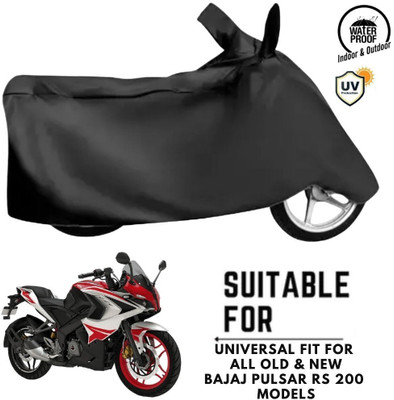 MADAFIYA Waterproof Two Wheeler Cover for Bajaj(Pulsar RS200 BS6, Black)