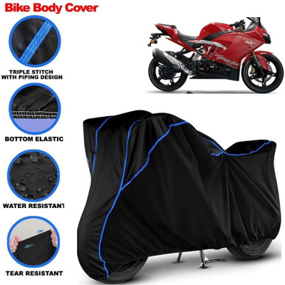 Grizzly Two Wheeler Cover for TVS(Apache RTR 310, Black, Blue)