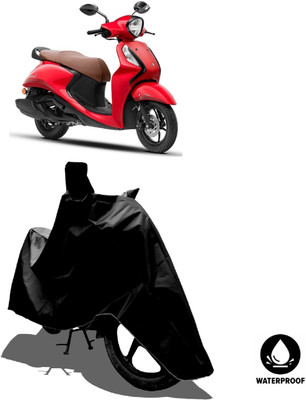 Amexride Waterproof Two Wheeler Cover for Yamaha(Fascino 125, Black)