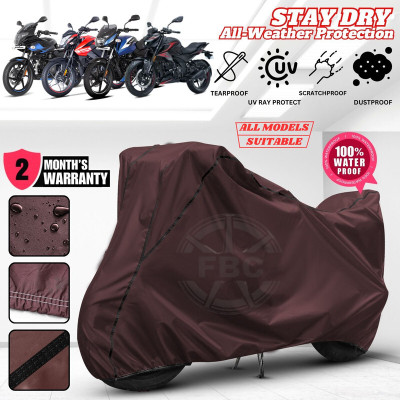 FBC Waterproof Two Wheeler Cover for Bajaj(Pulsar, Maroon, Black)