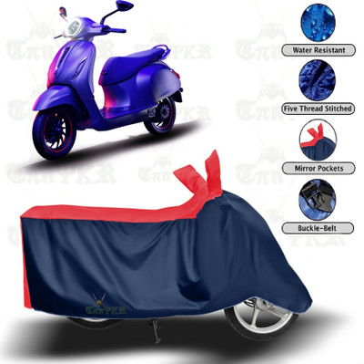 sowelar Waterproof Two Wheeler Cover for Bajaj(Chetak, Red, Blue)