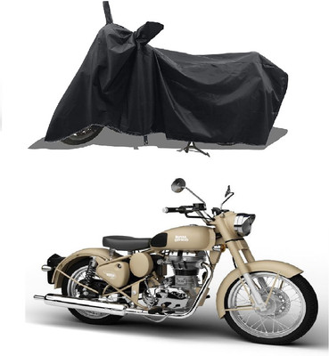 NIRUJI TRADERS Waterproof Two Wheeler Cover for Royal Enfield(Classic Desert Storm, Black)