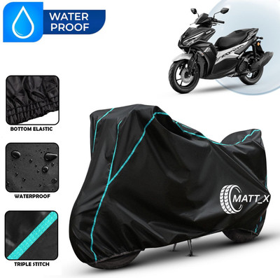 MATT_X Waterproof Two Wheeler Cover for Yamaha(Aerox 155 Maxi BS6, Black, Blue)