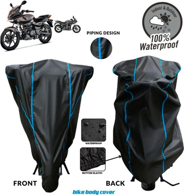 MADAFIYA Two Wheeler Cover for Bajaj(Pulsar 180F, Black, Blue)