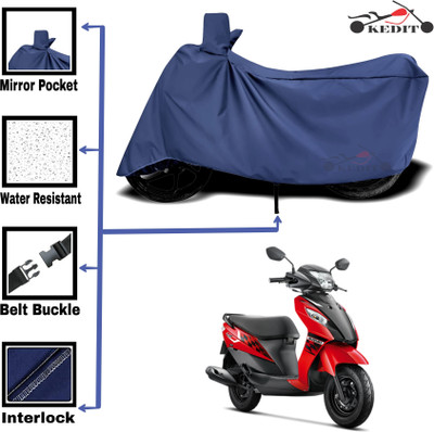 KEDIT Two Wheeler Cover for Universal For Bike(Let's, Blue)