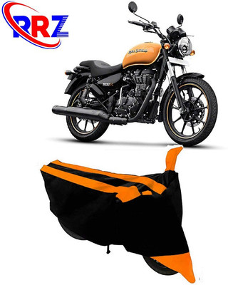 RRZ Waterproof Two Wheeler Cover for Royal Enfield(Thunderbird 500, Black, Orange)