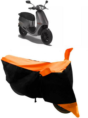 HEMSKAR Two Wheeler Cover for Ola(Electric Scooter, Black, Orange)