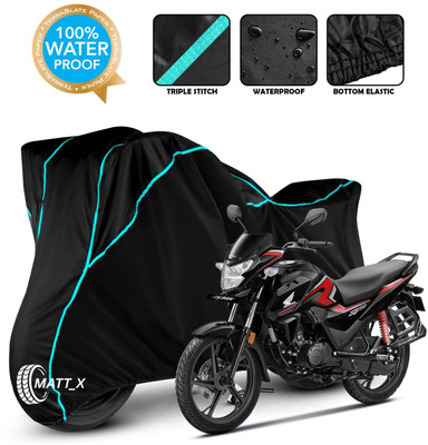 MATT_X Waterproof Two Wheeler Cover for Honda(SP 125, Black, Blue)
