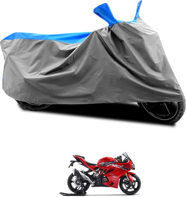 CODOKI Waterproof Two Wheeler Cover for TVS(Apache RR 310, Grey, Blue)