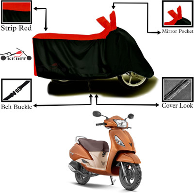 KEDIT Two Wheeler Cover for TVS(Jupiter classic, Red, Black)