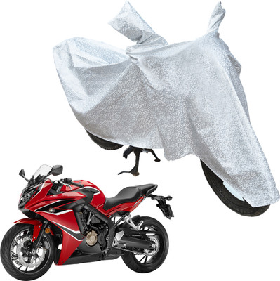RiderShine Waterproof Two Wheeler Cover for Honda(CBR 650F, Silver)