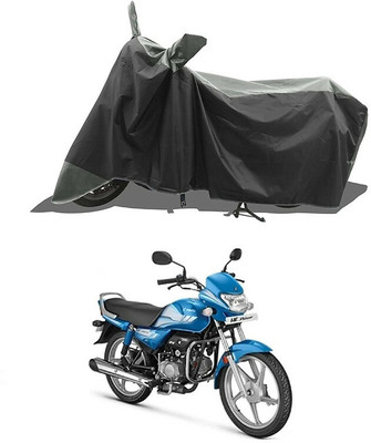 A G Enterprises Waterproof Two Wheeler Cover for Hero(HF Deluxe BS6, Black, Grey)