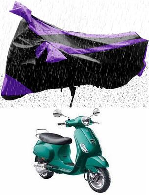Mdstar Waterproof Two Wheeler Cover for Piaggio(Vespa VXL, Purple, Black)