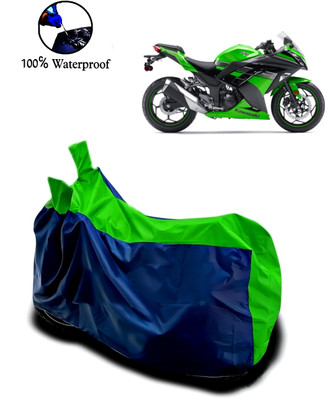 rakku Waterproof Two Wheeler Cover for Kawasaki(Ninja 300, Green, Blue)