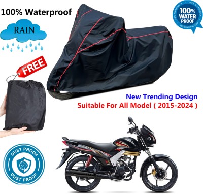 AUTOCAD Waterproof Two Wheeler Cover for Mahindra(Centuro BS6, Black, Red)