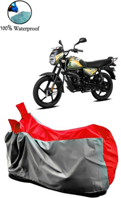 Autofly Waterproof Two Wheeler Cover for Bajaj(CT110, Grey, Red)