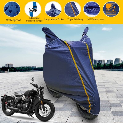 GARREGE Waterproof Two Wheeler Cover for Triumph(Bonneville Bobber BS6, Blue)