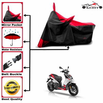 KEDIT Two Wheeler Cover for Aprilia(SR 150, Red, Black)