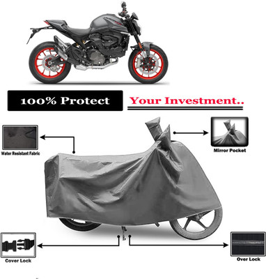 Amexride Two Wheeler Cover for Ducati(Monster 821, Grey)