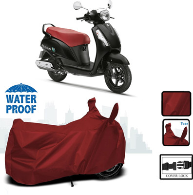 WMIZEXA Waterproof Two Wheeler Cover for Suzuki(Maroon)
