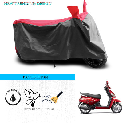 SnehaSales Waterproof Two Wheeler Cover for Mahindra(Gusto 125, Grey, Red)