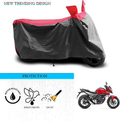 ANTHUB Waterproof Two Wheeler Cover for Honda(CB Hornet 160, Grey, Red)