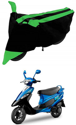 Mdstar Waterproof Two Wheeler Cover for TVS(Pep+, Green, Black)